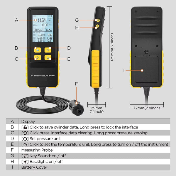 Digital Cylinder Pressure Gauge for Mini