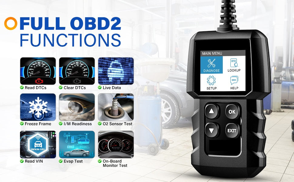 KONNWEI OBD2 Scanner KW808 – Live Data Code Reader For Cadillac & All 1996+ Gas Vehicles