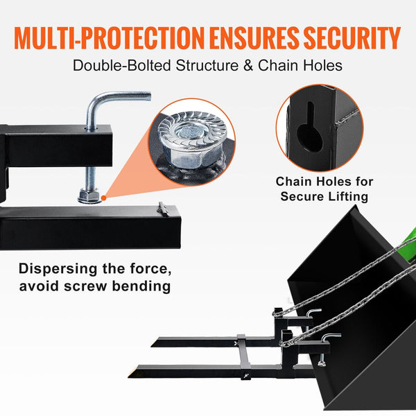Clamp-On Pallet Bucket Forks for Your Kubota Tractor