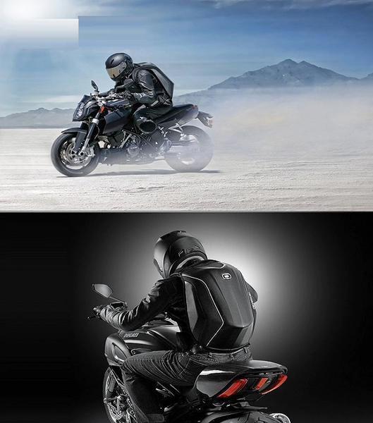 Carbon Fiber Hard Shell Motorcycle Backpack