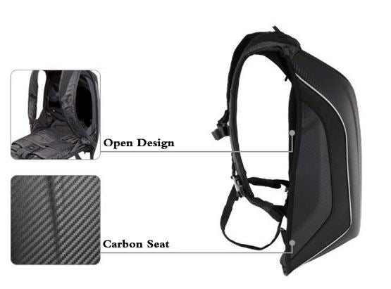 Carbon Fiber Hard Shell Motorcycle Backpack