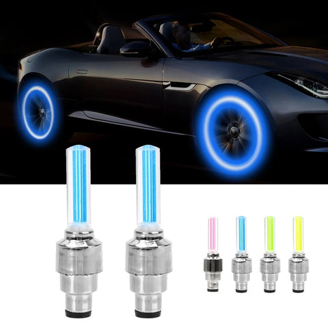 Stylish LED Valve Cap Tyre Lights for Cars, Trucks & Motorcycles (4pcs)
