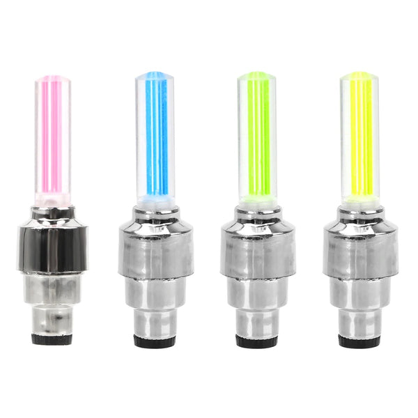 Stylish LED Valve Cap Tyre Lights for Cars, Trucks & Motorcycles (4pcs)
